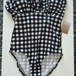 NWOT women’s one piece plaid swimsuit